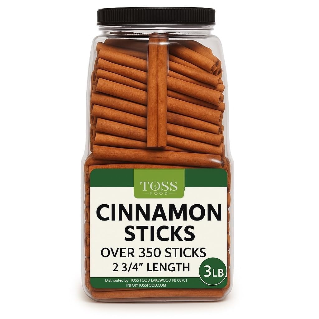 Cinnamon Sticks Whole Bulk 3 LB Jar for Baking and Crafts