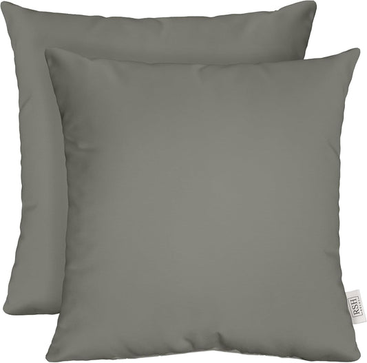 Sunbrella Square Throw Pillows Set of 2 | 17in x 17in Charcoal