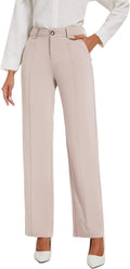 Womens Stretchy Business Casual Pants - Straight Leg Work Slacks