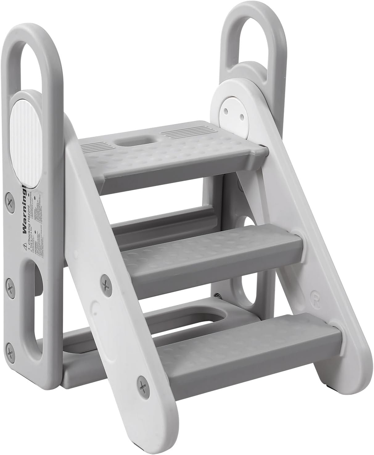 Foldable Toddler Step Stool for Kids - Adjustable 3 Steps