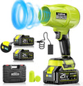 21V Cordless Leaf Blower with Two Batteries - Lightweight Turbo Jet
