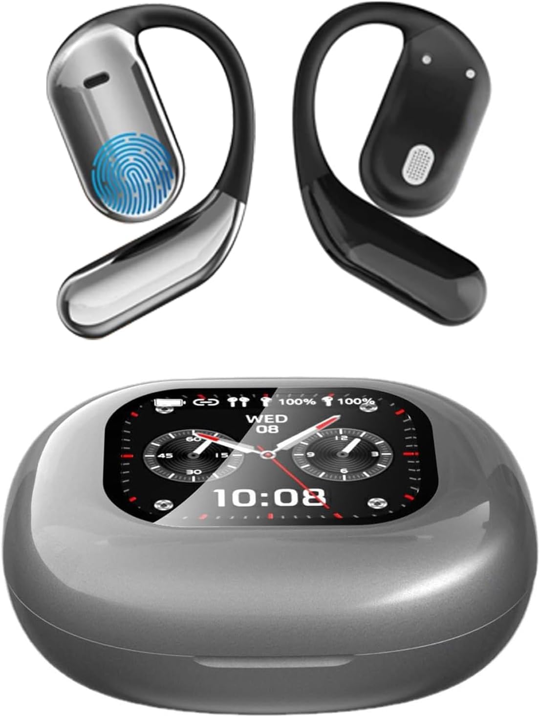 Intelligent Touch Screen Open Ear Earbuds - 50H Playtime - KESIEME
