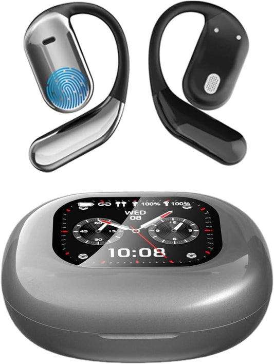 Intelligent Touch Screen Open Ear Earbuds - 50H Playtime - KESIEME