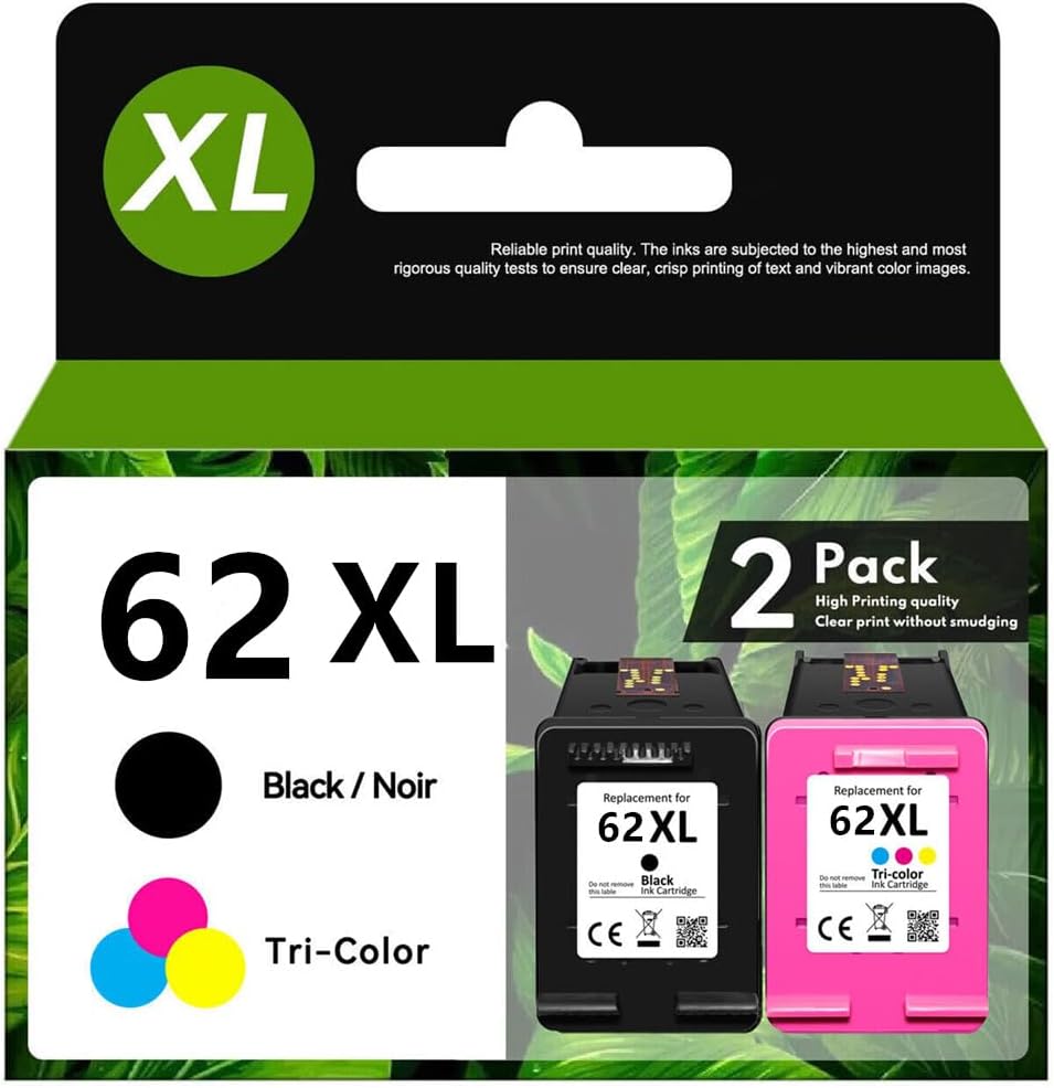 YesInk Ink Cartridge Replacement for HP 62XL - High Yield 2 Pack