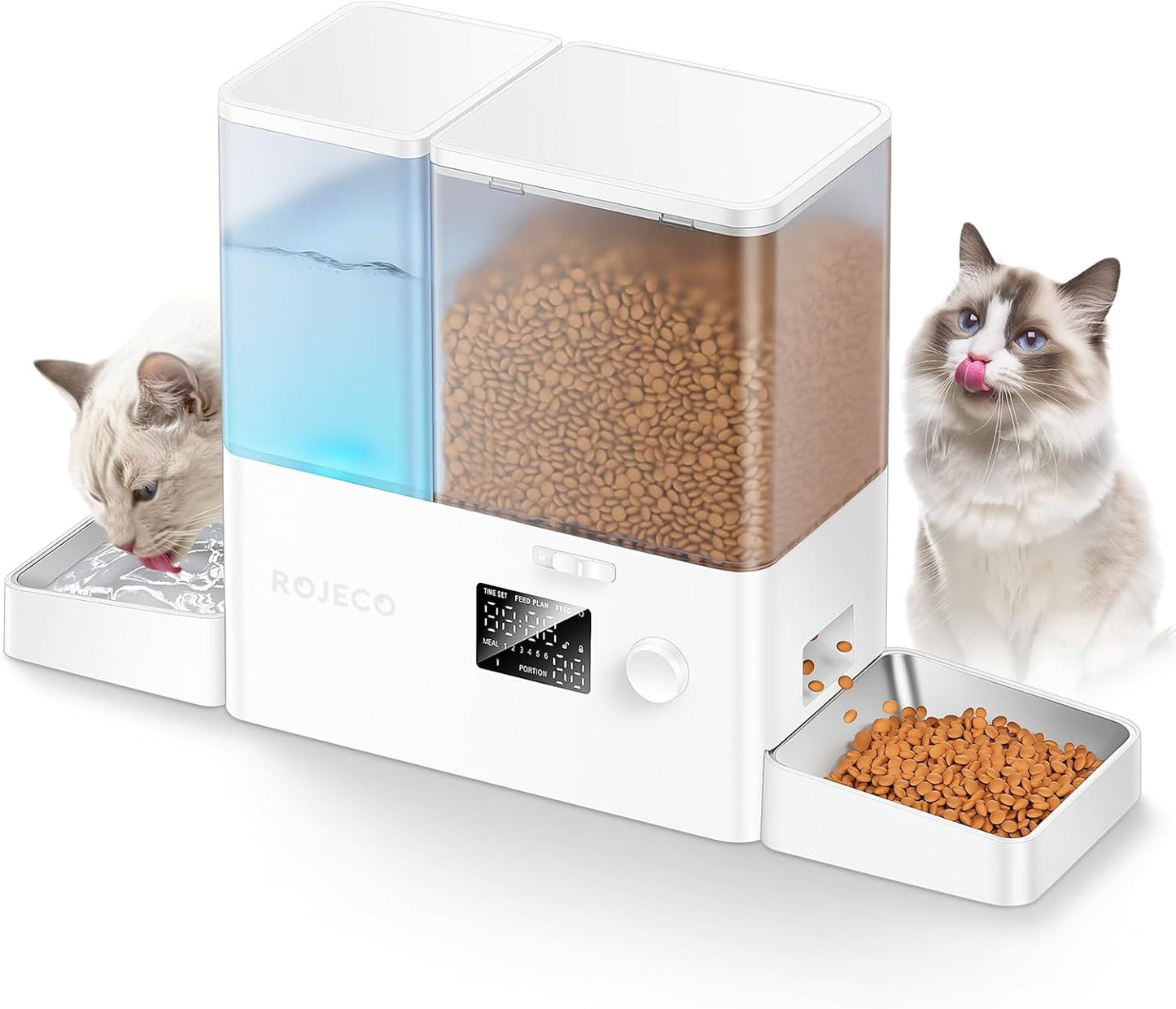 Rojeco 36 Cups Automatic Cat Feeder and Water Dispenser Set