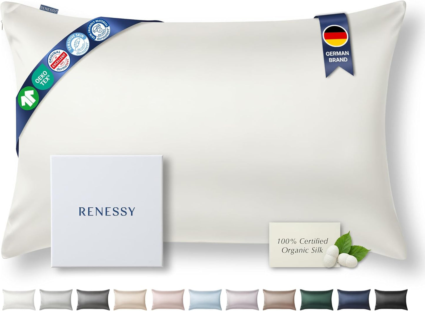 Premium Silk Pillowcase for Hair & Skin - 100% Organic Mulberry