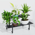 Zhongma 2 Tier Sturdy Metal Plant Stand with Wheels