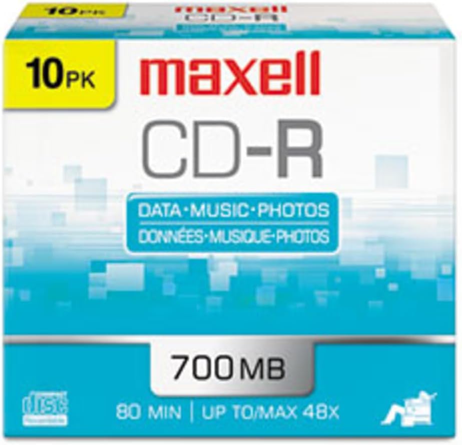 Maxell 648200 CD-R Discs 700MB 80min 48x Spindle 100 Pack