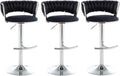 Velvet Bar Stools Set of 3 Counter Height - Comfortable Swivel Seating