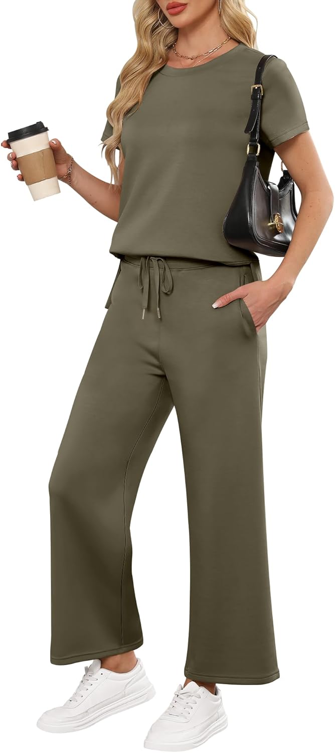 ANRABESS Women 2 Piece Lounge Sets for Summer Travel Comfort