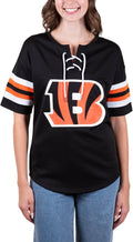Women's Lace Up NFL Tee Shirt by Ultra Game for Trendy Support