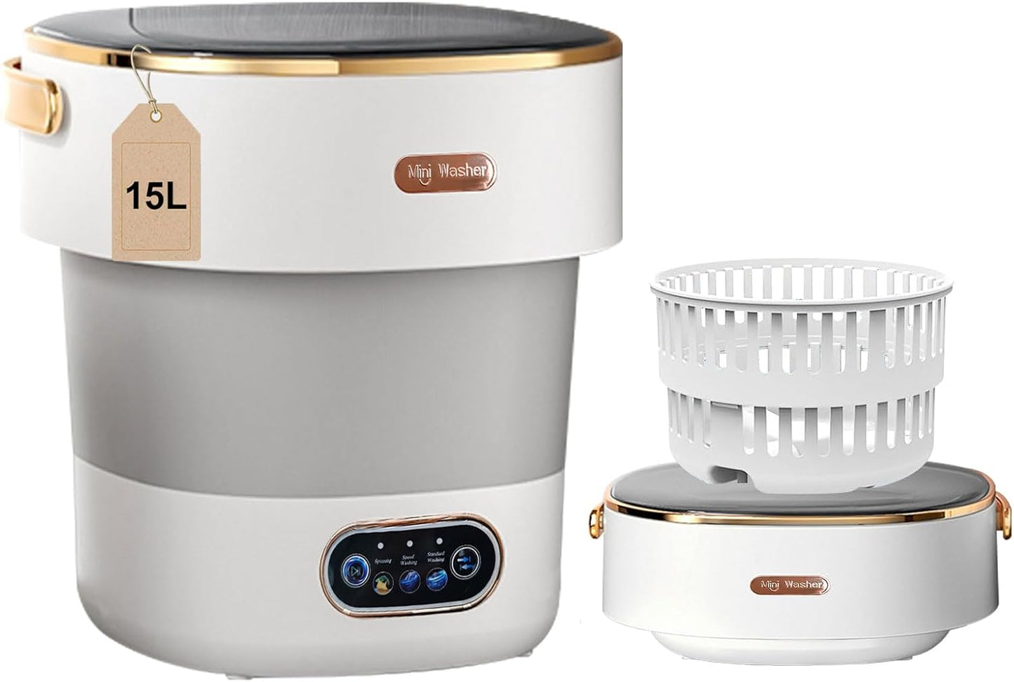 NIXOD Mini Portable Washer - 15L Capacity & Spin Basket