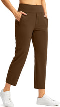 Women 7/8 High Waisted Stretch Ankle Pants - 3 Pockets Comfort
