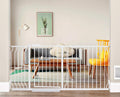 Extra Wide Pressure Mounted Baby Gate Walk Through White - Long Fit