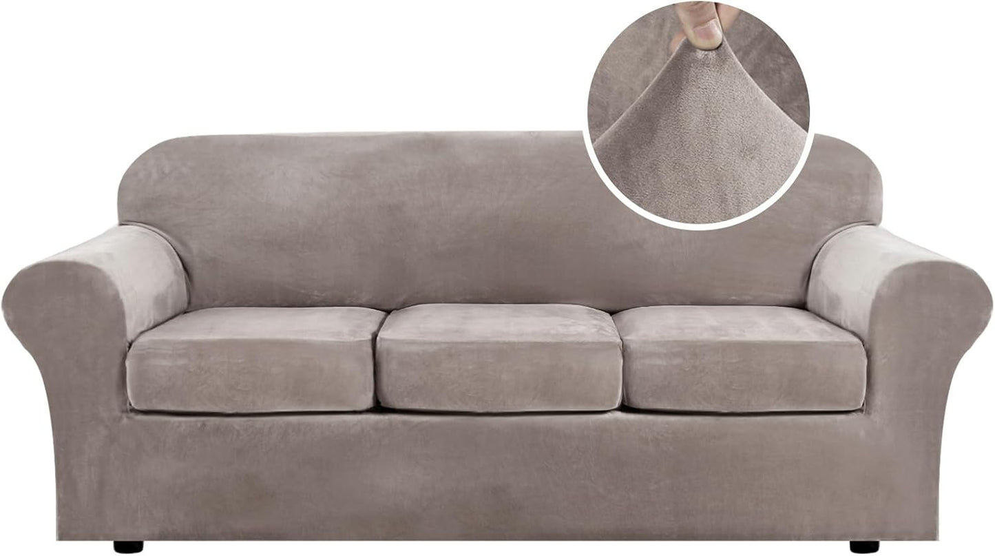 H.VERSAILTEX Modern Velvet Plush High Stretch Sofa Slipcover