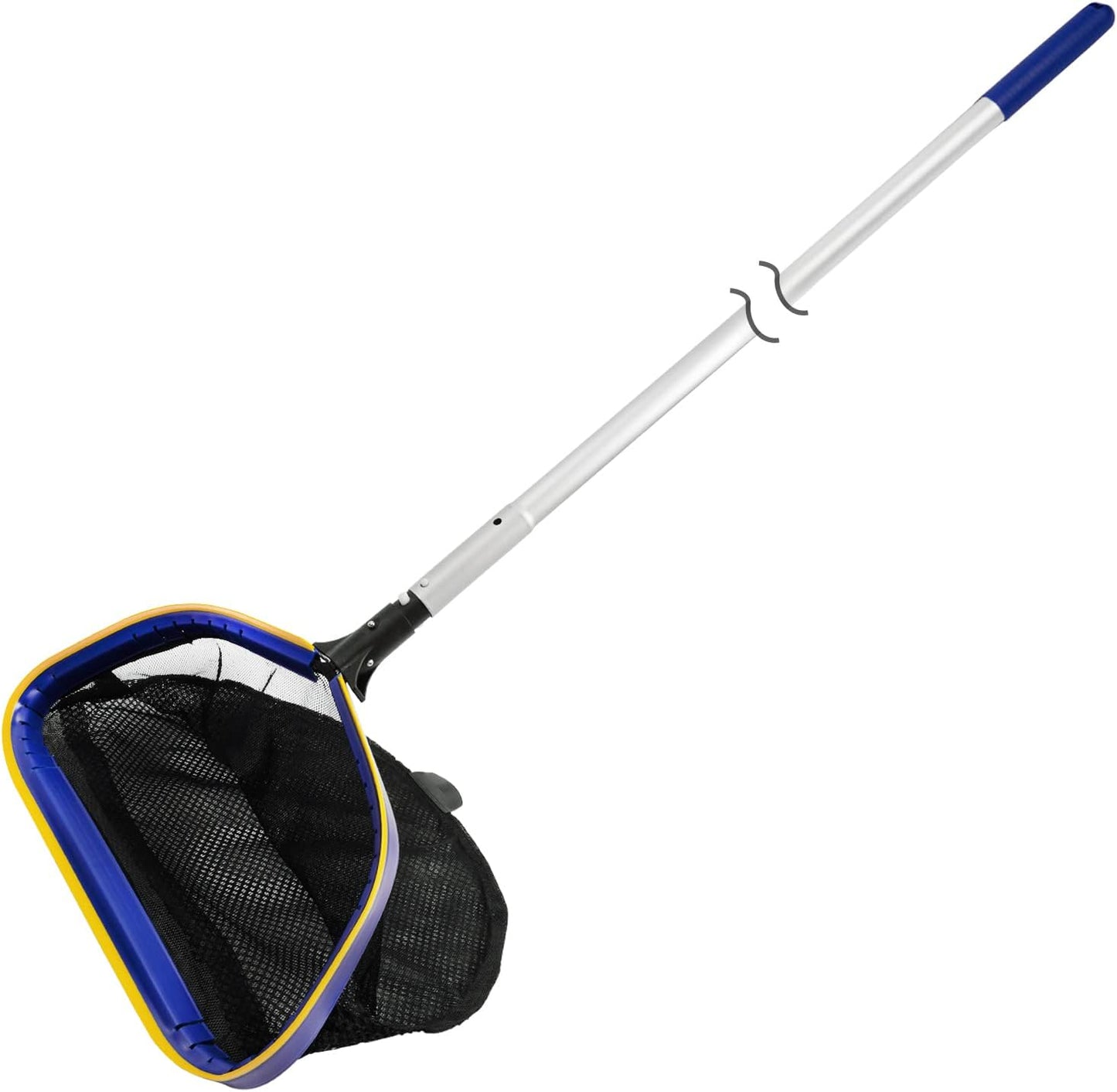 Poolvio Deep Skimmer Net with Adjustable Aluminum Pole for Pools