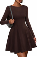 Cocktail Dress for Women - Long Sleeve A-Line Sweater Dress
