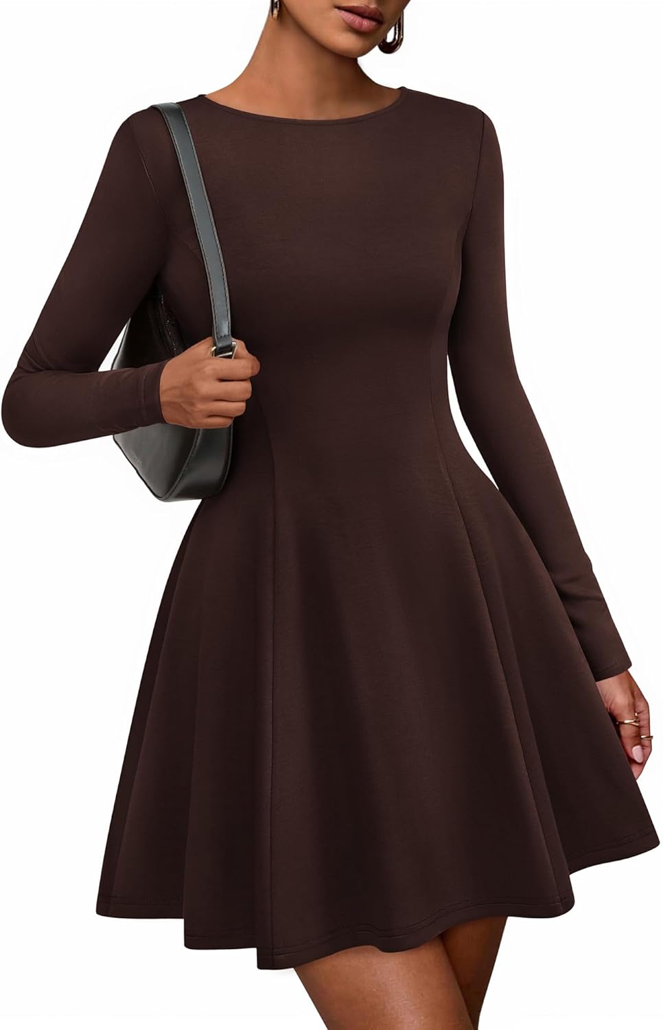 Elegant Flowy A Line Long Sleeve Dress for Women 2025