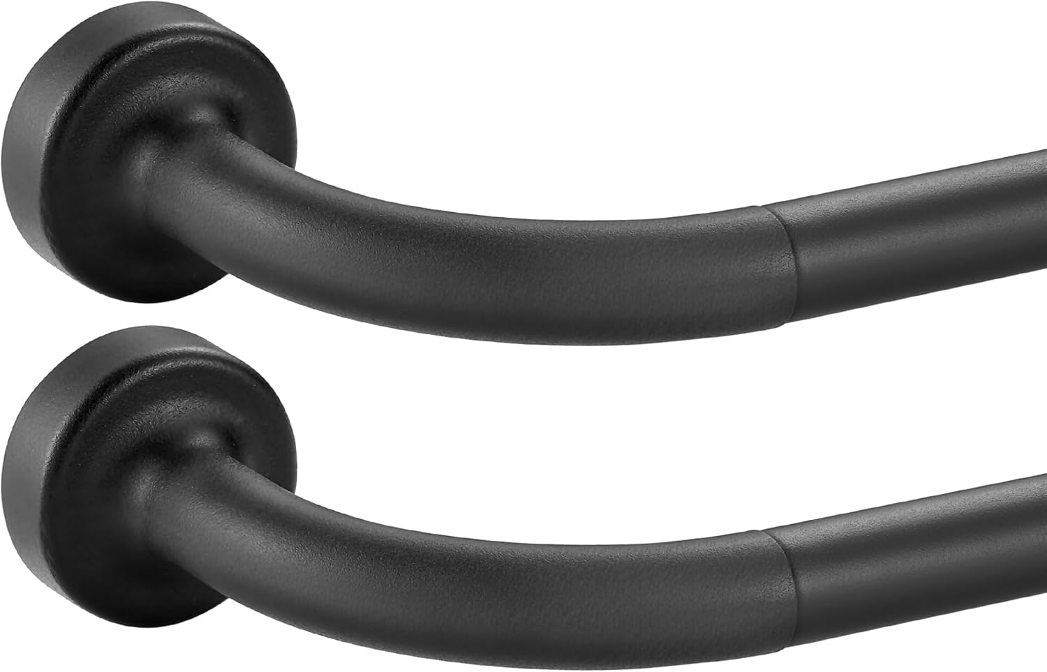 2 Pack Matte Black Disc Curtain Rods for Stylish Window Decor