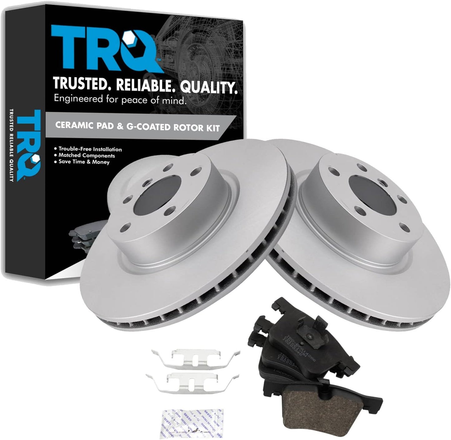 TRQ Front Brake Pad & Rotor Kit for BMW X3 and X4 Models