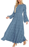 MITILLY Floral Smocked A-Line Tiered Maxi Dress - Elegant Fall Choice