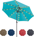 Tempera Solar Patio Umbrella with 40 LED Lights - 7.5 ft Tilt Crank