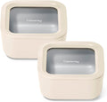 4.4 Cup Glass Food Storage Set - Ceramic Coated Non Toxic (2pc)
