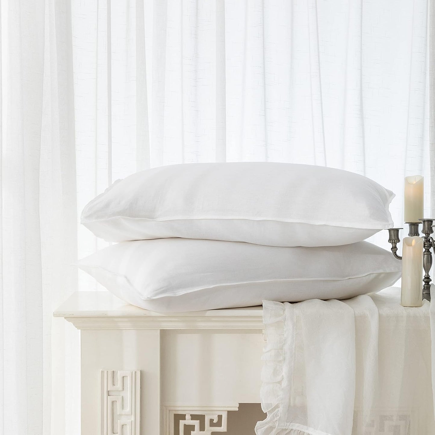100% Linen Pillowcases Set of 2 for Luxurious Sleep Experience