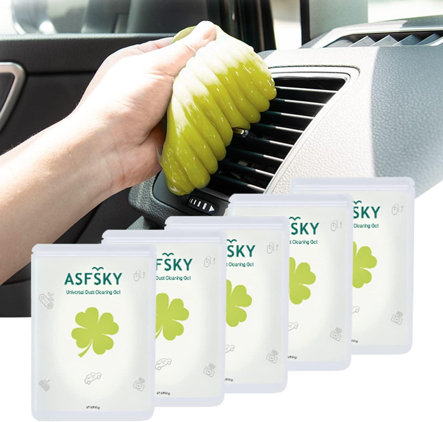 5-Pack Car Cleaning Gel - Reusable & Efficient!