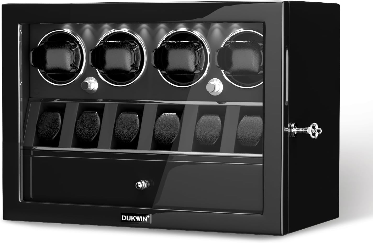DUKWIN Watch Winder for 4/6/8 Automatic Watches with Storage