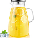 1 Gallon 128oz Glass Pitcher with Lid and Spout - Extra-Wide Mouth