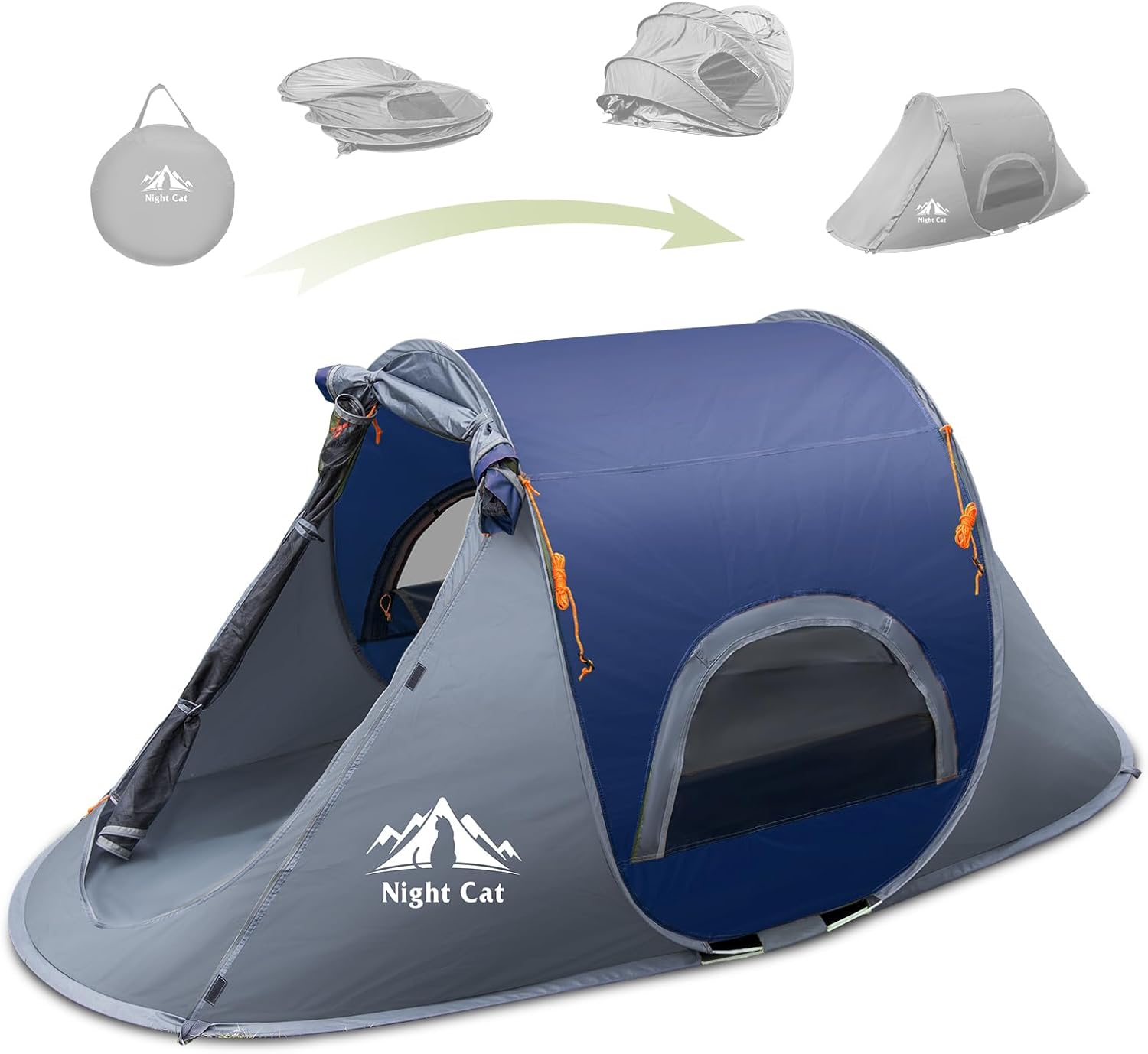 Night Cat Pop-up Camping Tent: Instant Waterproof 1 Person Tent