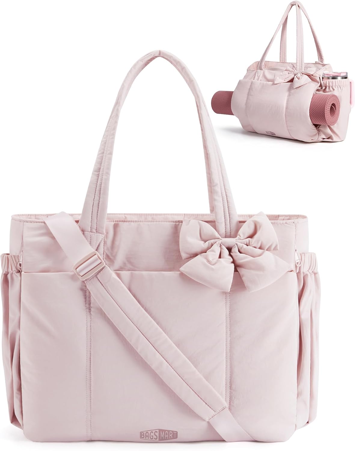 BAGSMART Crush Bow Tote Bag for Women - Stylish and Functional