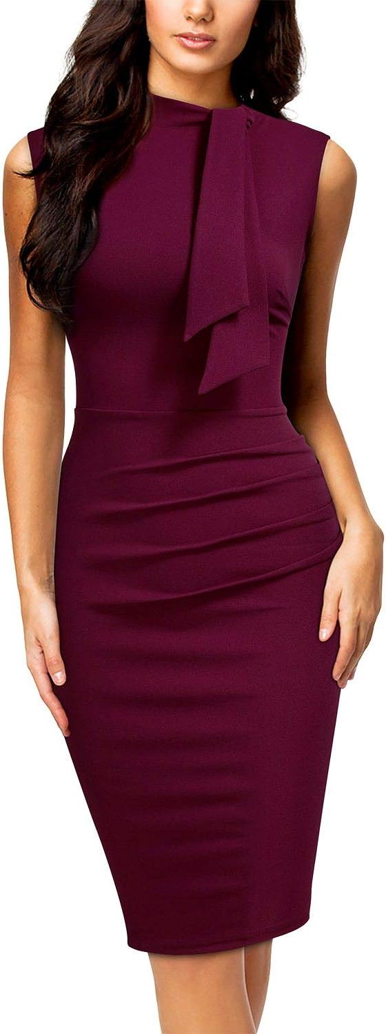 Miusol Women's Retro 1950s Style Half Collar Ruffle Dress