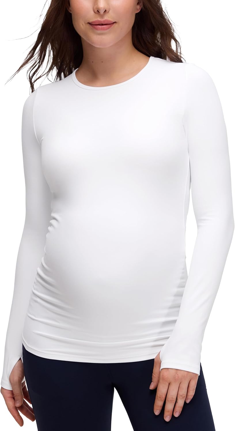 CRZ YOGA Butterluxe Maternity Crewneck Long Sleeve Shirts