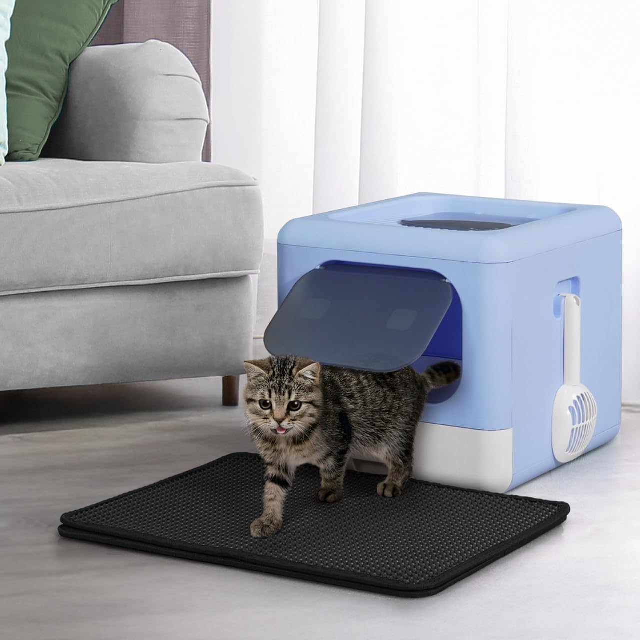 Foldable Cat Litter Box with Lid for Easy Cleaning and Odor Control
