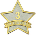 Year Service Award STAR Lapel Pin - Classic Gold & Silver