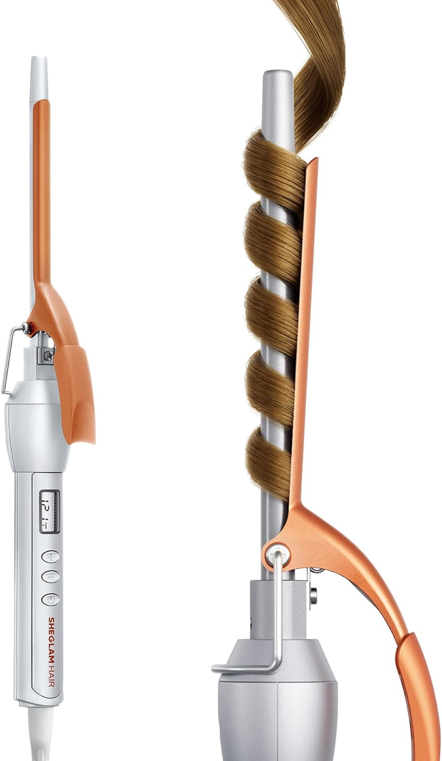 SHEGLAM Curling Iron with Long Barrel & LED Display for Curls