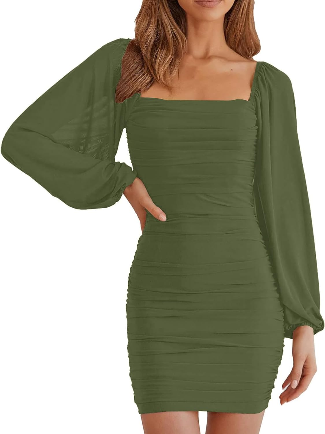 Elegant Mesh Cocktail Dresses for Women with Long Sleeves