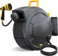 Retractable Garden Hose Reel with 10 Nozzles and 82FT Hose