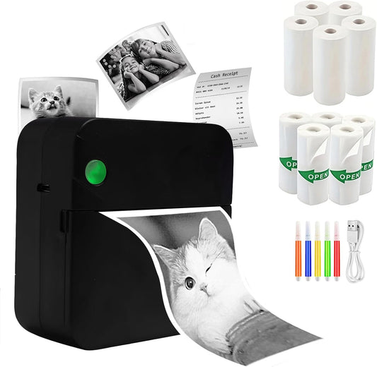 Pocket-sized Mini Sticker Printer Bundle - Print Anywhere!