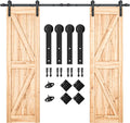 SMARTSTANDARD 8 ft Double Barn Door Hardware Kit - Heavy Duty Track
