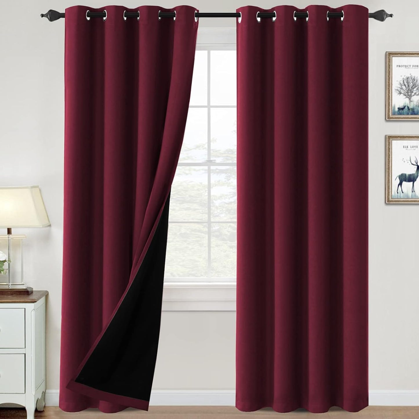 H.VERSAILTEX 100% Blackout Curtains for Bedroom and Living Room