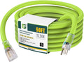 50 ft Lighted Outdoor Extension Cord - Heavy Duty 10/3 SJTW Green
