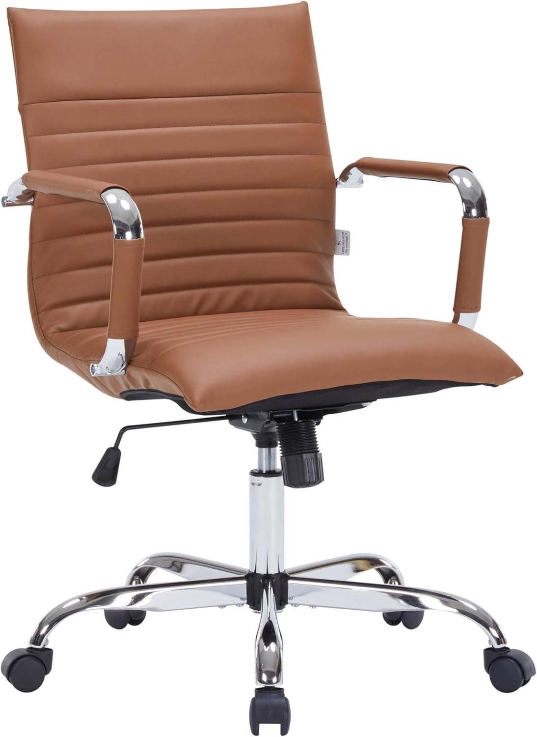 Adjustable Swivel Office Chair in Light Brown