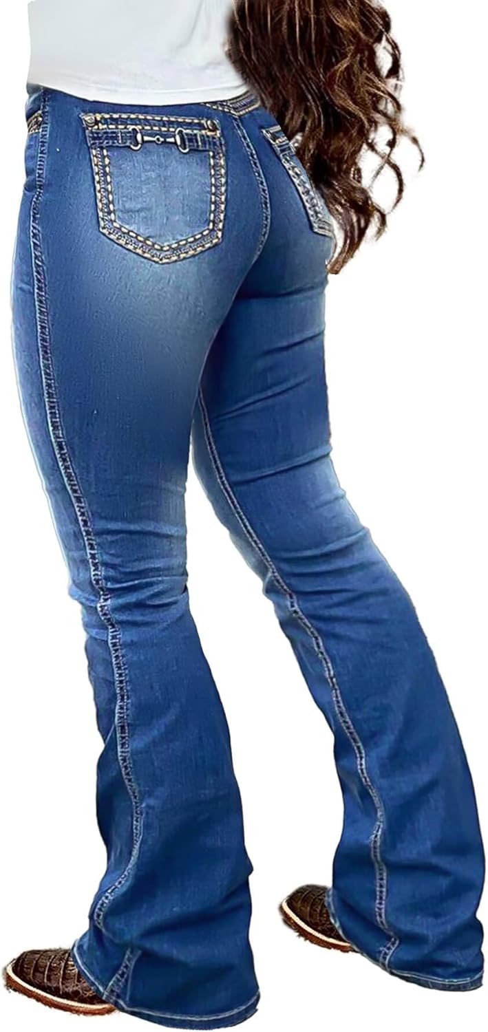 Flamingals Boot Cut Jeans for Women with Butt Lifting Design
