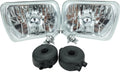 7x6 Headlight H6054 Chrome Housing Replacement - Real Glass, H4 Fit