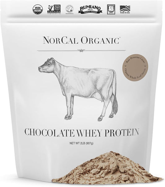 NorCal Organic Chocolate Whey Protein - 100% USA Grass-Fed