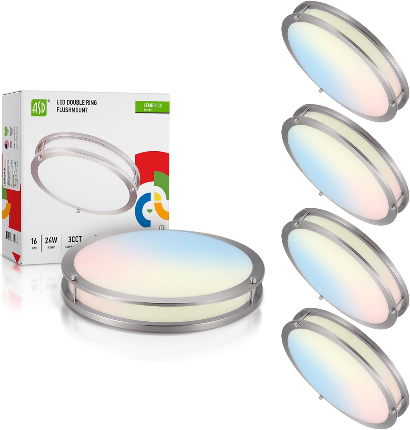 ASD LED 16 Inch Round Flush Mount Light Fixture for Brightness