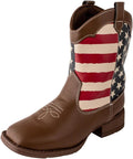 Kids Pointed Toe Western Boot with Stars and Stripes - Trendy Square